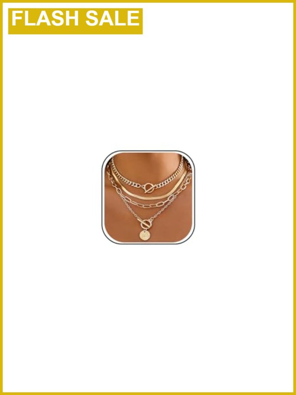 Chunky Gold Layered Necklace Set Vintage Cuban Link Coin Pendant Women